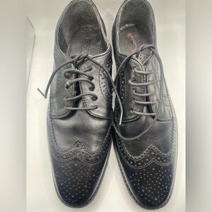 Asos Men’s Black Leather Dress Shoes Wingtip Oxford Size 6